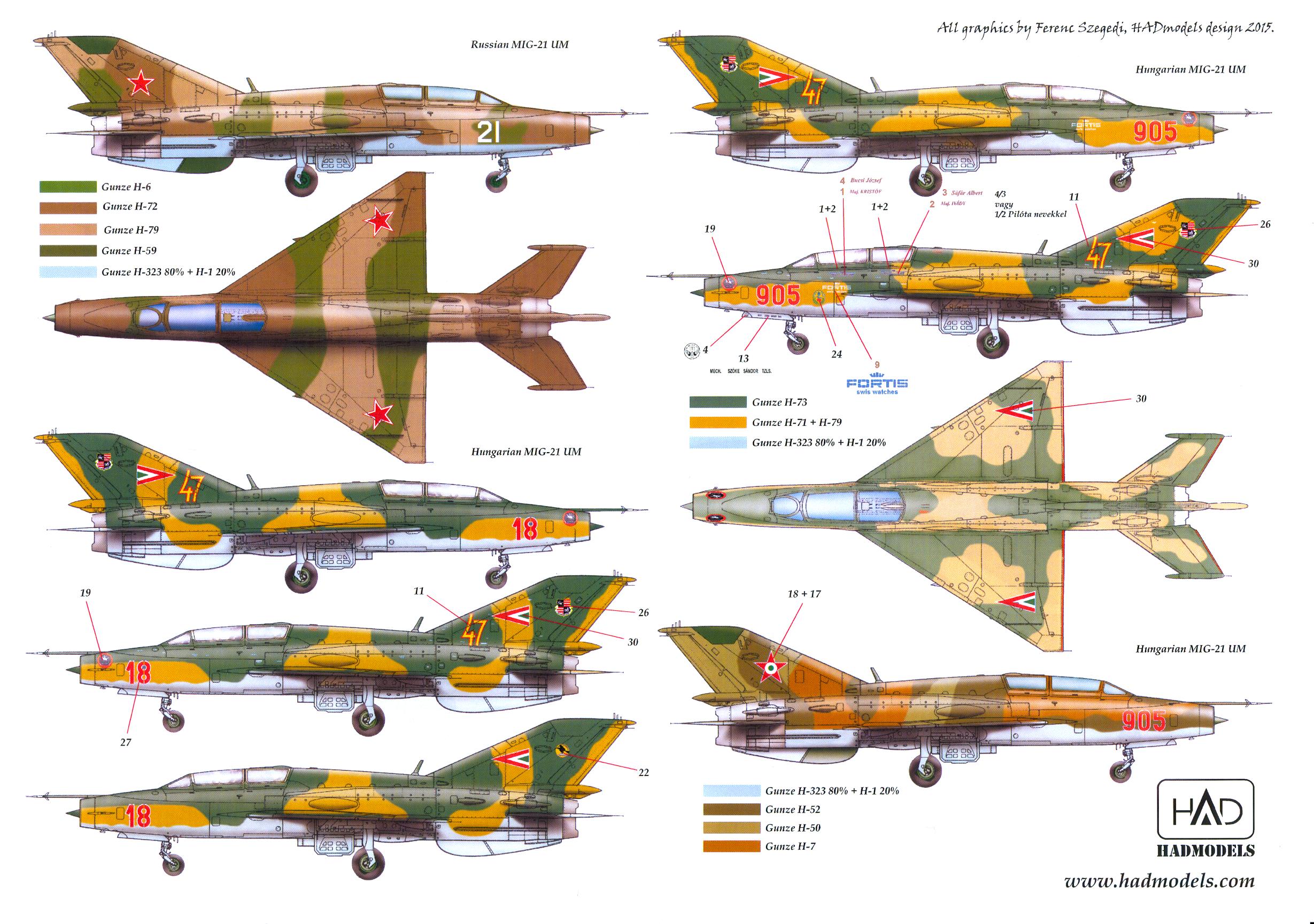 Hungarian Aero Decals 1/48 MIKOYAN MiG-21 UM Russian Jet Fighter Part 1 ...