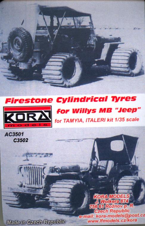 Kora Models 1 35 Firestone Cylindrical Tires for The Willys MB Jeep