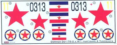 KORA Decals 1/72 DORNIER Do 17 Partisans & Yugoslavia  