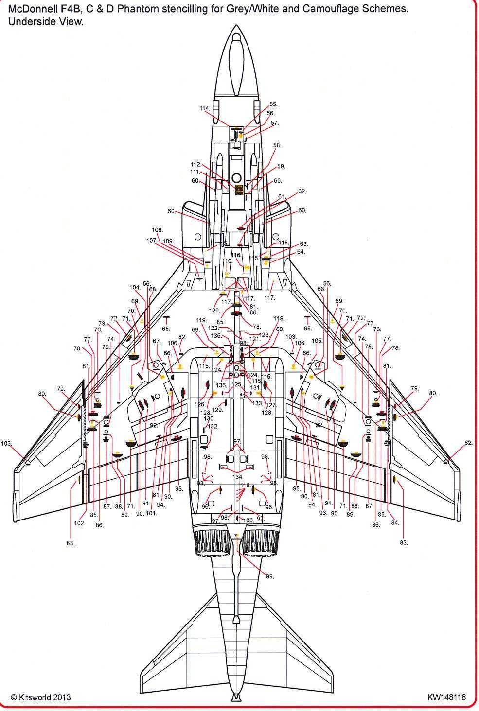 Kits World Decals 1/48 MCDONNELL F-4 PHANTOM II STENCILS SET | eBay