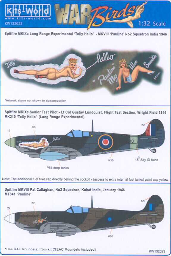 Kits World Decals 1 32 Supermarine Spitfire LRE Fighter