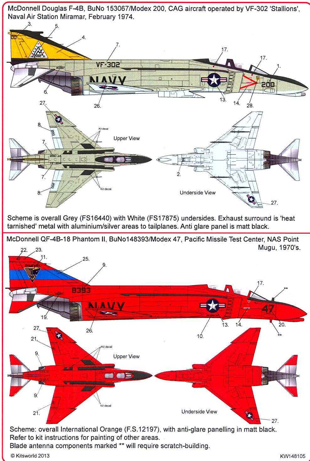 Kits World Decals 1/48 MCDONNELL DOUGLAS F-4 PHANTOM II Part 2 | eBay