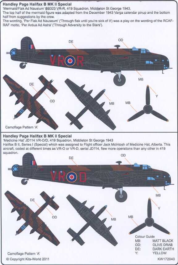 Kits World Decals 1/72 HANDLEY PAGE HALIFAX Mk.II | eBay