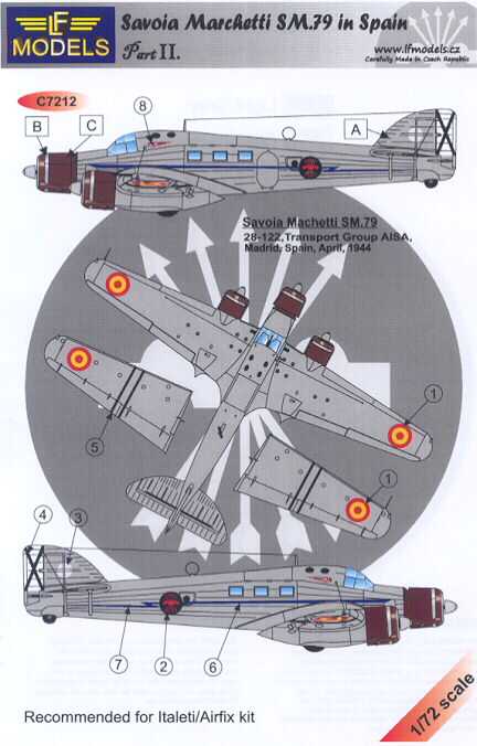 LF Models Decals 1/72 SAVOIA MARCHETTI SM 79 in Spain  