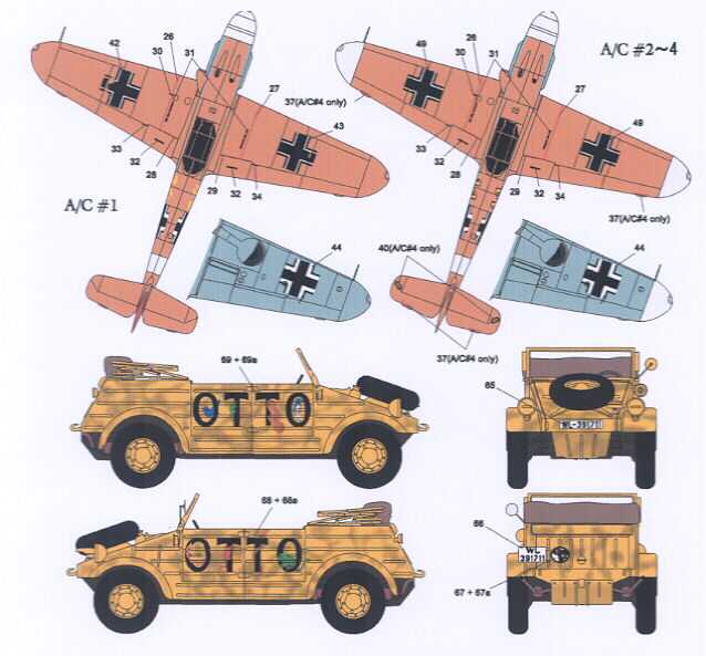 Lifelike Decals 1/32 Me 109 LT MARSEILLE & KUBELWAGEN  