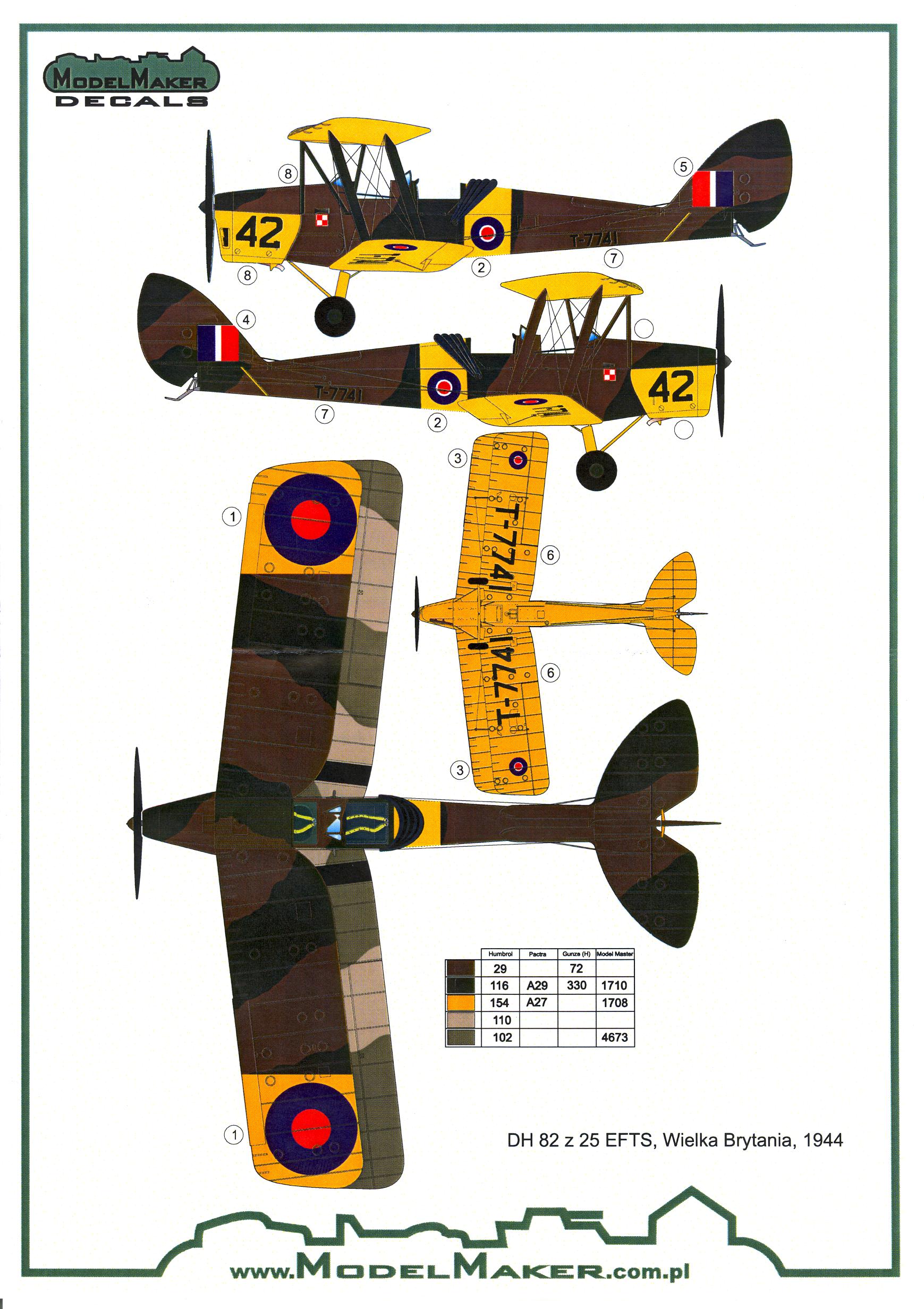 Model Maker Decals 1/48 DE HAVILLAND D.H. 82 TIGER MOTH Part 2 | eBay