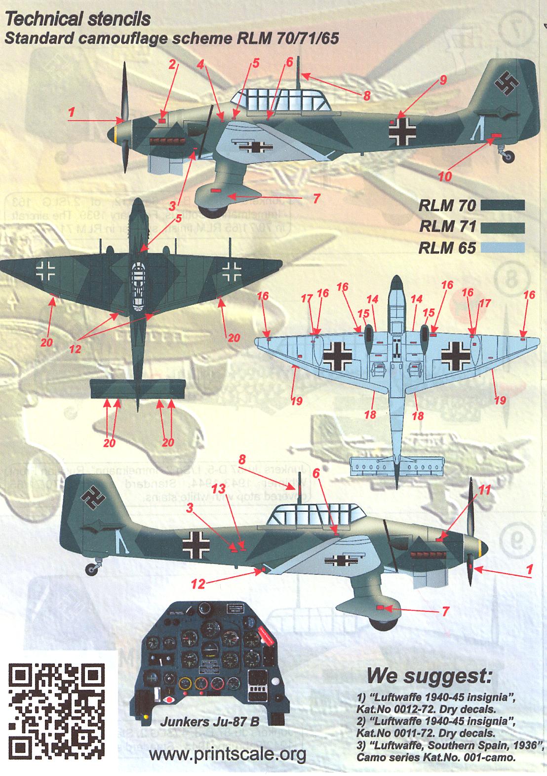 Print Scale Decals 1/144 JUNKERS Ju-87 STUKA German Dive Bomber | eBay