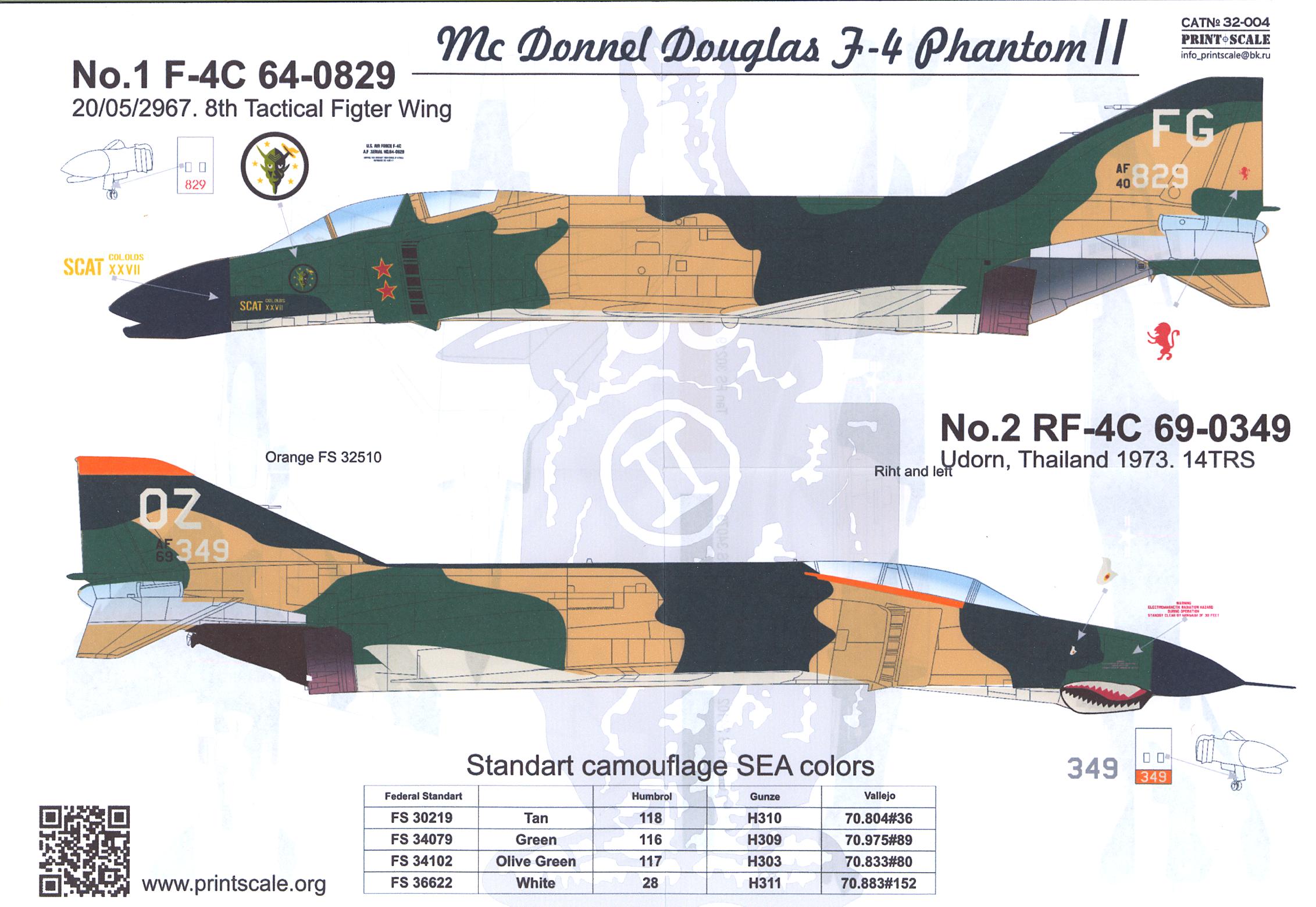 Print Scale Decals 1/32 MCDONNELL DOUGLAS F-4 PHANTOM II Part 1 | eBay