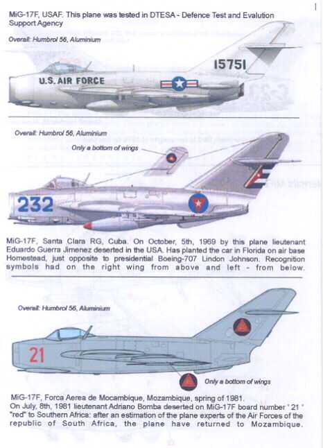   Scale Decals 1/48 Russian MIKOYAN MiG 17 FRESCO Fighter #2  