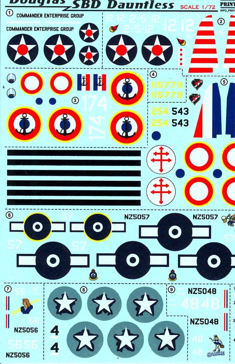 Print Scale Decals 1/72 DOUGLAS SBD DAUNTLESS Dive Bomber | eBay