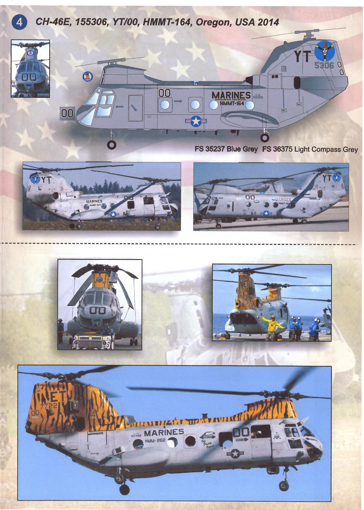 Print Scale Decals 1/72 BOEING VERTOL 107 Helicopter U.S. Marine Corps ...