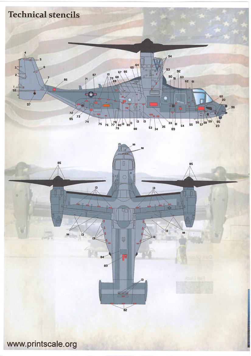 Print Scale Decals 1/72 BELL BOEING V-22 OSPREY