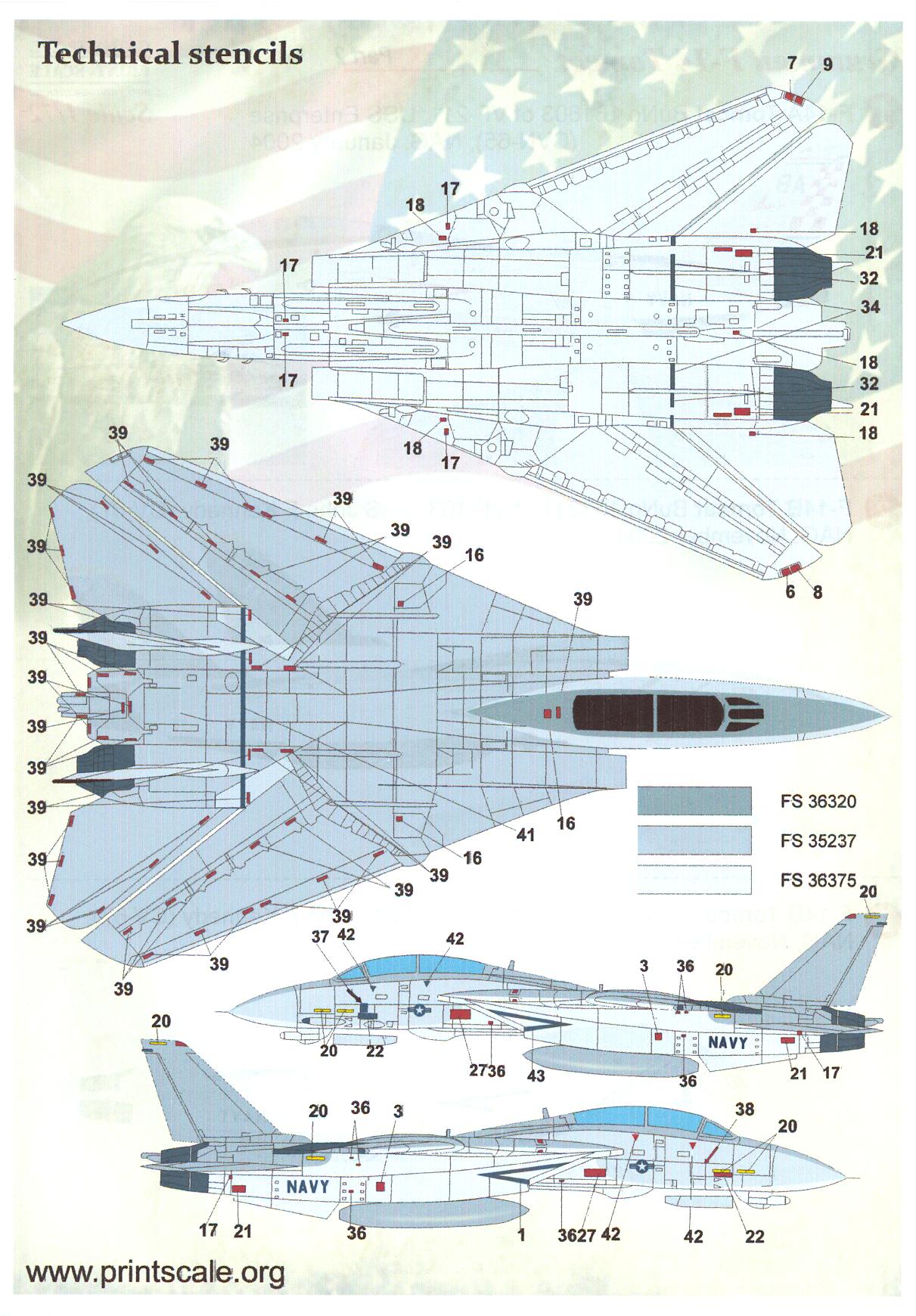 Print Scale Decals 1/72 GRUMMAN F-14 TOMCAT U.S. Navy Jet Fighter Part 2