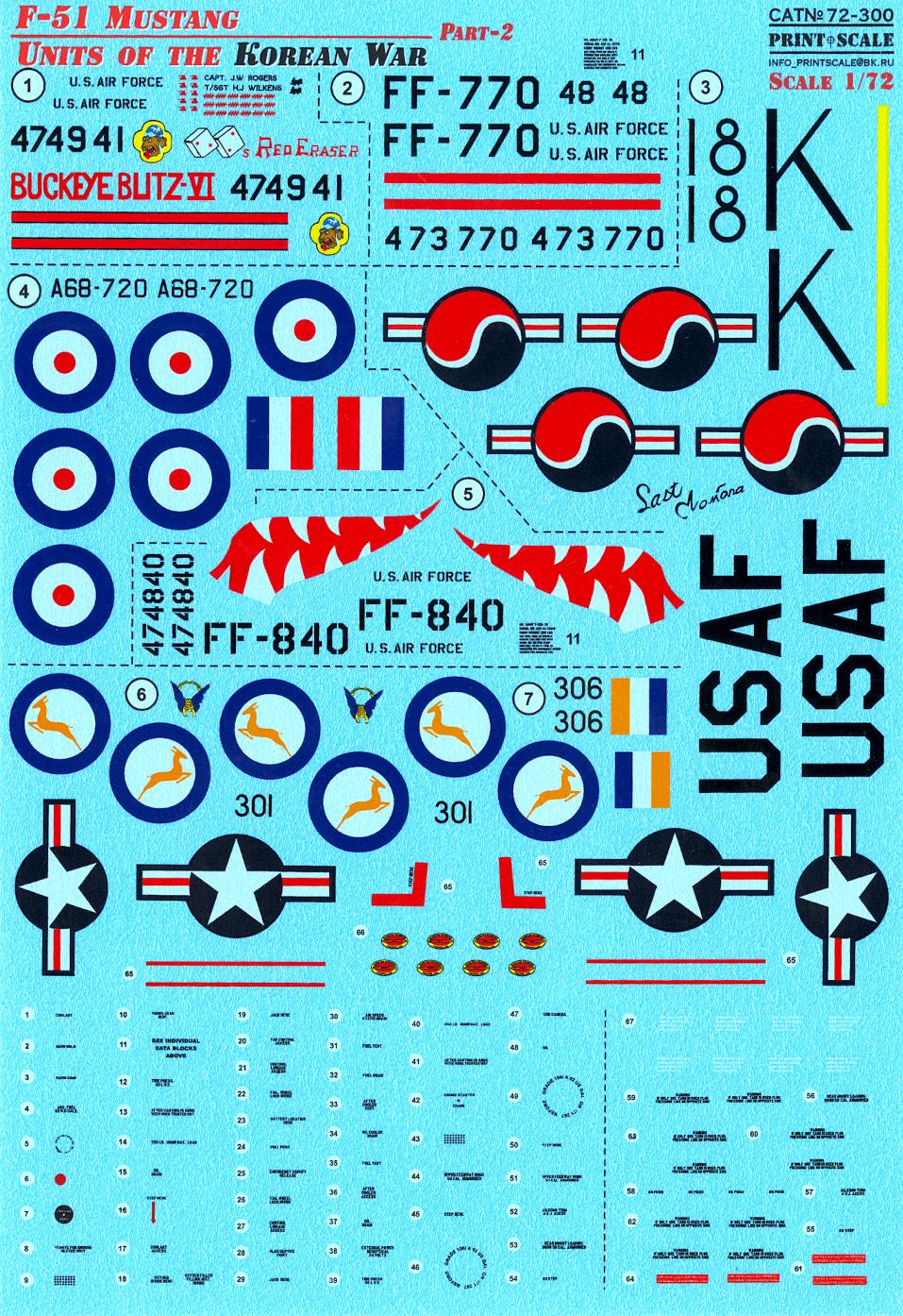 Print Scale Decals 1/72 P-51 MUSTANG UNITS OF THE KOREAN WAR Part 2 | eBay