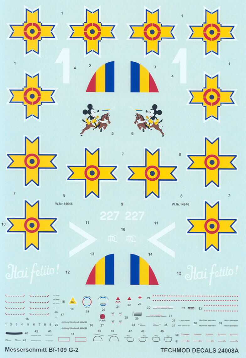 Techmod Decals 1/24 ROMANIAN MESSERSCHMITT Bf 109G  