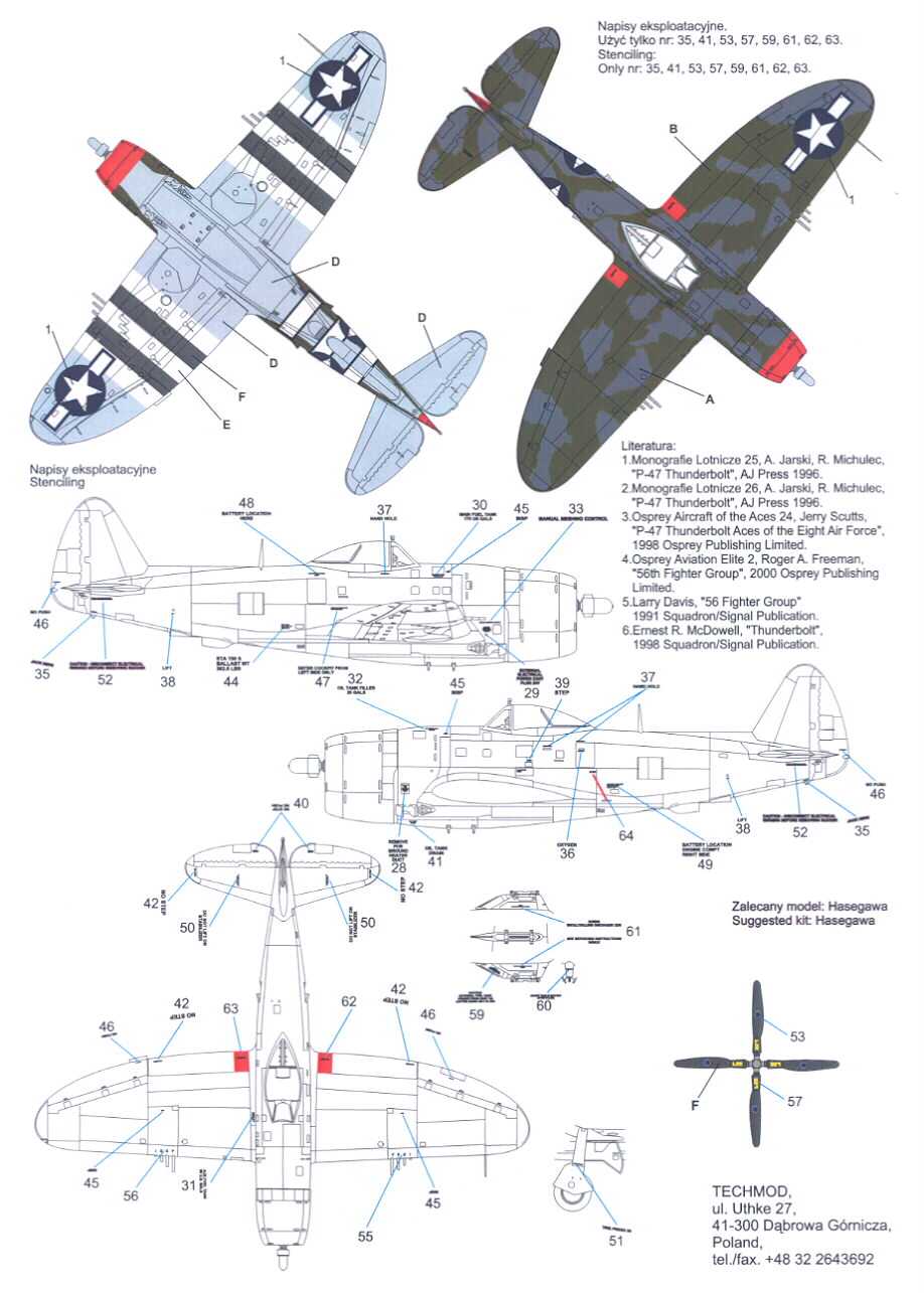 Techmod Decals 1/32 GABRESKI REPUBLIC P-47D THUNDERBOLT | eBay