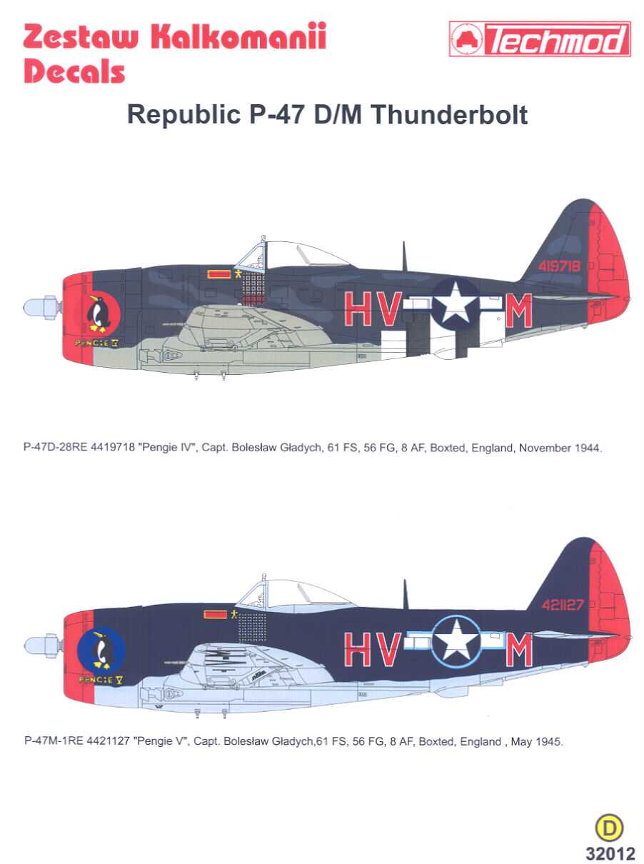 Techmod Decals 1/32 REPUBLIC P 47M THUNDERBOLT  