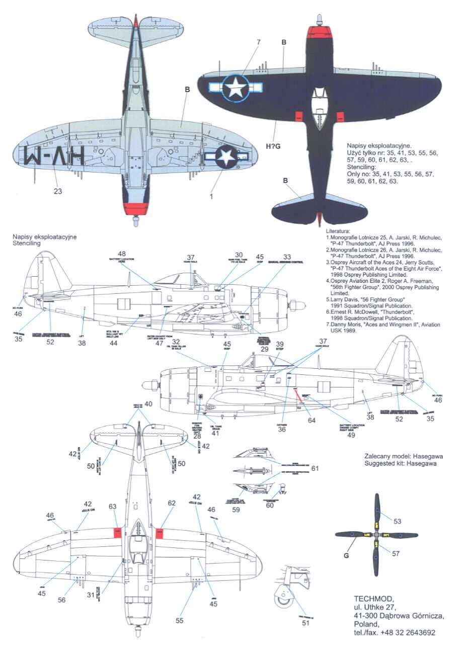   47m thunderbolt company techmod decals stock number 32012 scale