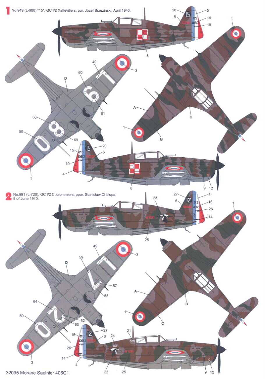 Techmod Decals 1/32 MORANE SAULNIER MS 406 w/Masks  