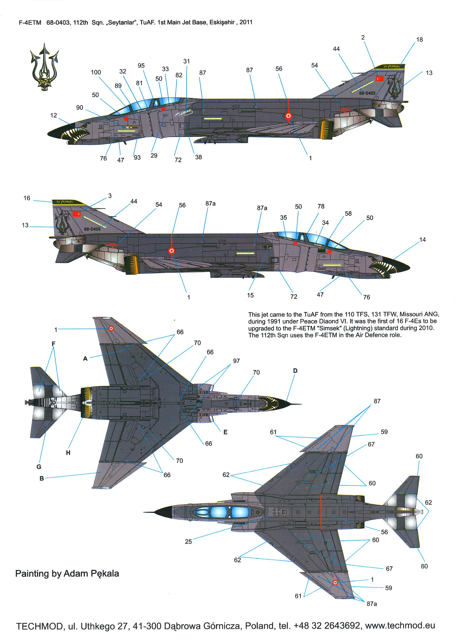 Techmod Decals 1/32 MCDONNELL DOUGLAS F-4E/ETM & RF-4E/ETM PHANTOM II ...