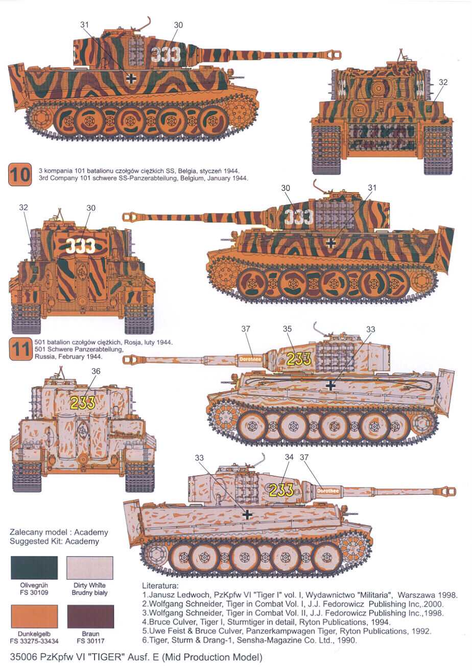 Techmod Decals 1/35 PzKpfw VI TIGER E TANK MID PRODUCTION  