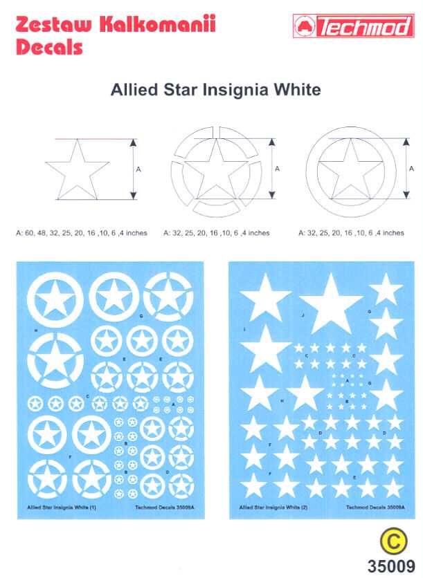 Techmod Decals 1/35 ALLIED ARMOR STAR INSIGNIA WHITE  