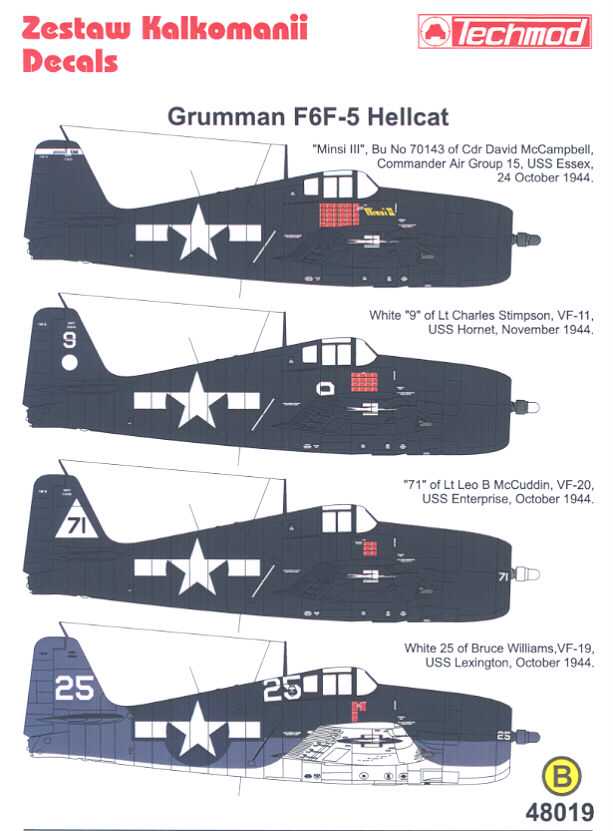 TECHMOD DECALS 1/48 GRUMMAN F6F-5 HELLCAT Fighter $9.61 - PicClick CA