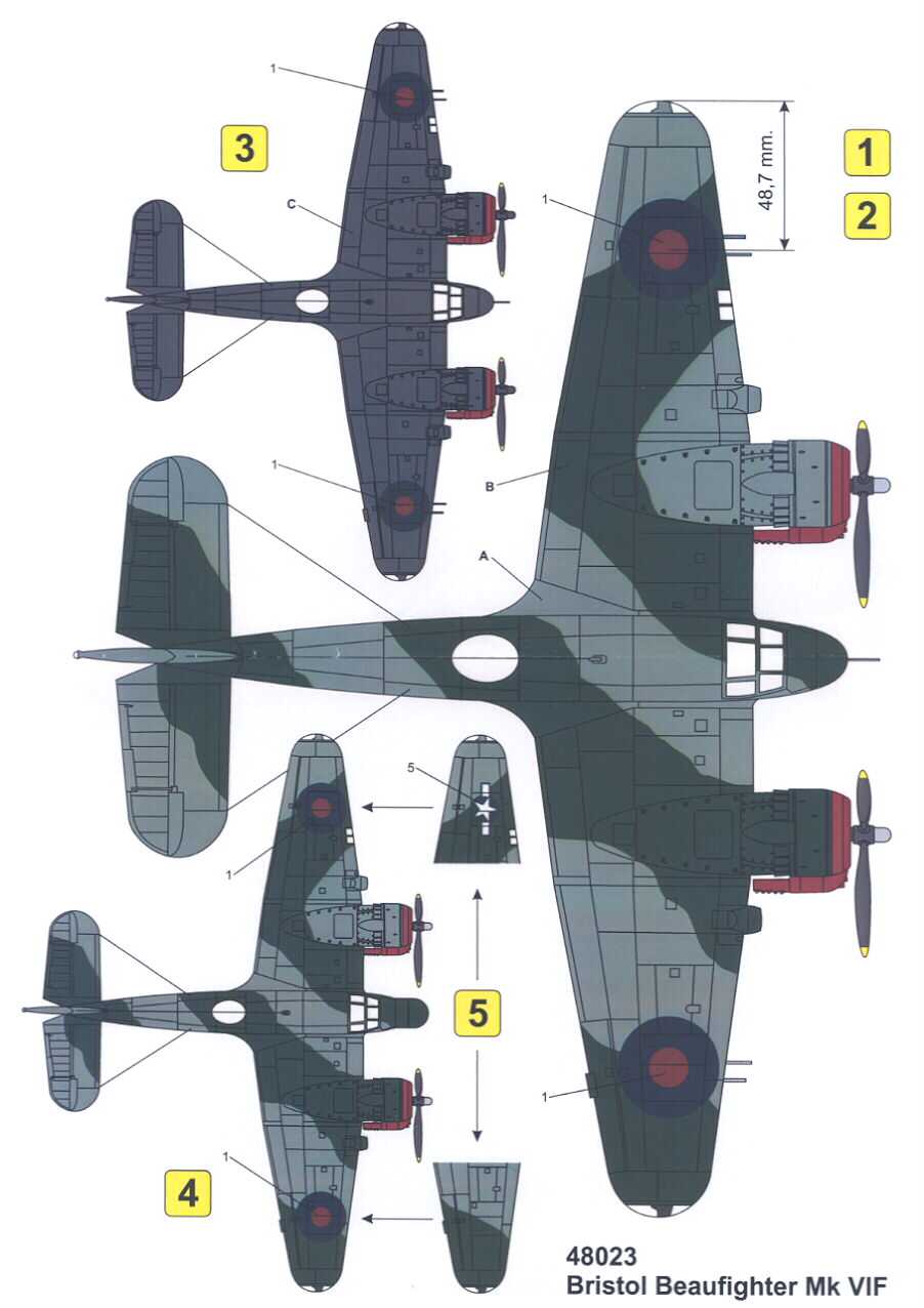 Techmod Decals 1/48 BRISTOL BEAUFIGHTER Mk VIF  