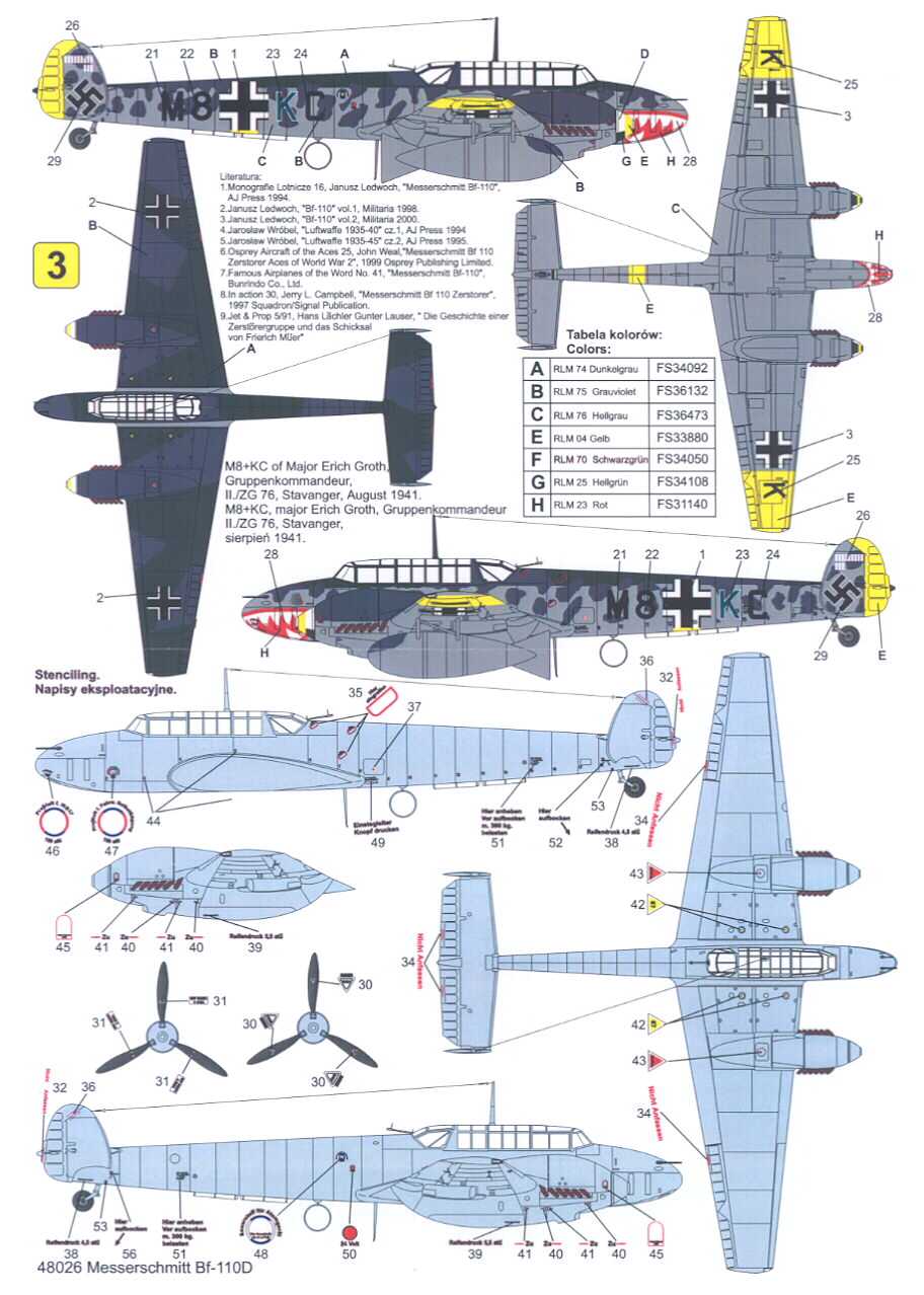 Techmod Decals 1/48 MESSERSCHMITT Bf 110D  