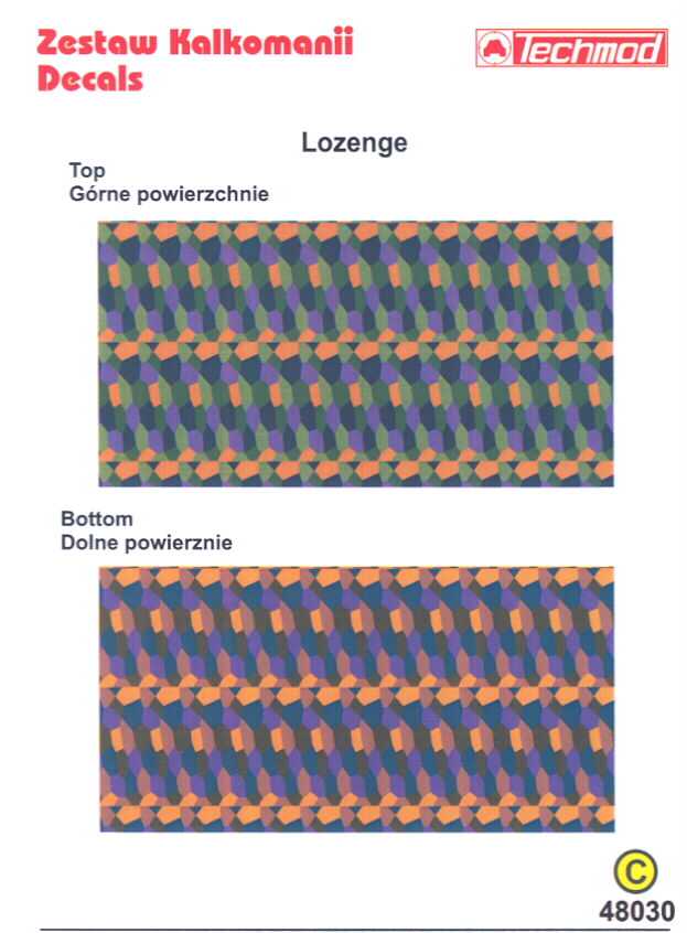 Techmod Decals 1/48 German WWI 5 COLOR LOZENGE CAMOUFLAGE  