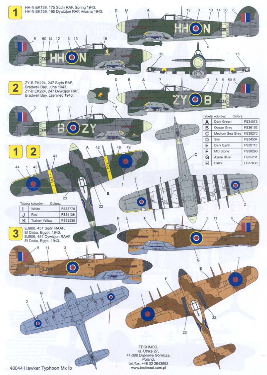 Techmod Decals 1/48 HAWKER TYPHOON Mk Ib  