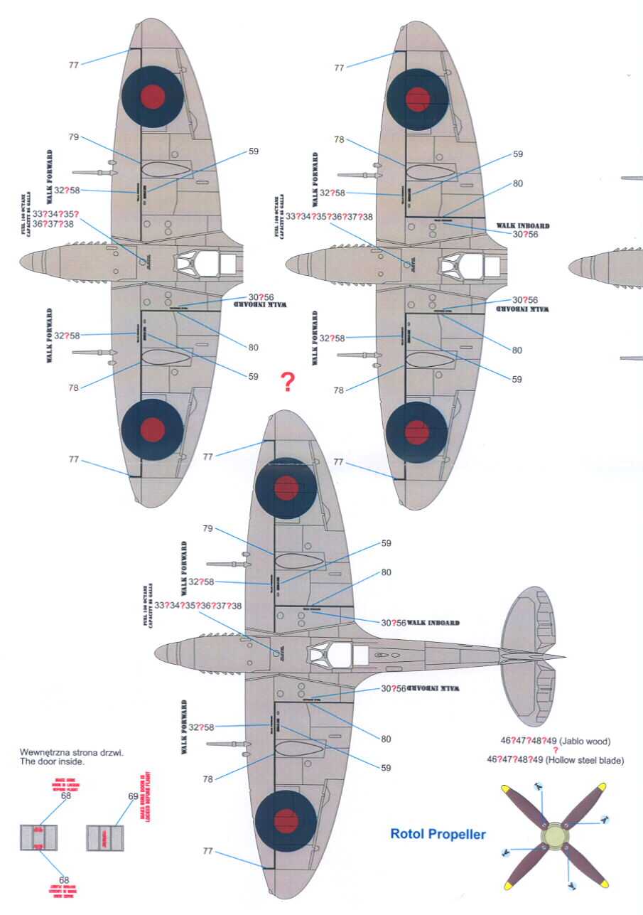 Techmod Decals 1/48 SUPERMARINE SPITFIRE STENCILS | eBay