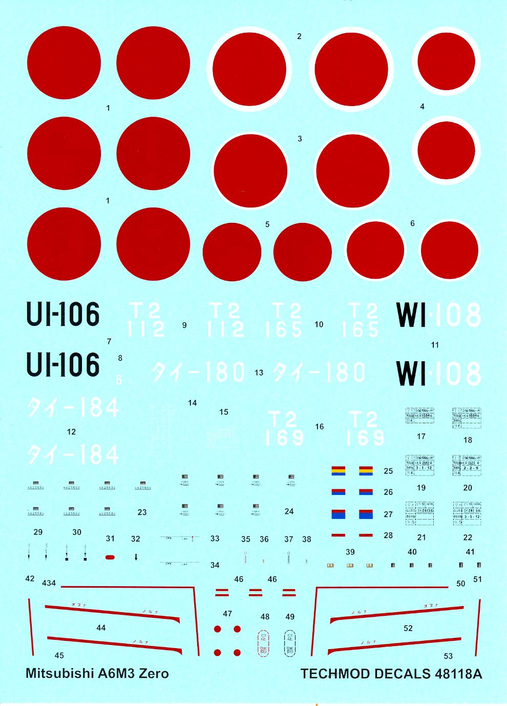 Techmod Decals 1/48 MITSUBISHI A6M3 ZERO Japanese Navy Fighter | eBay