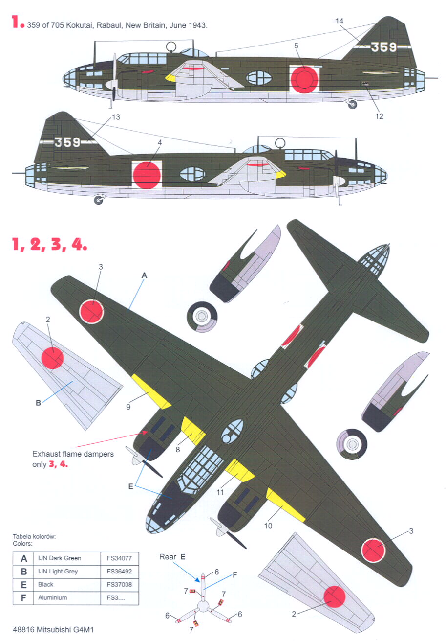 Techmod Decals 1/48 MITSUBISHI G4M1 BETTY BOMBER  