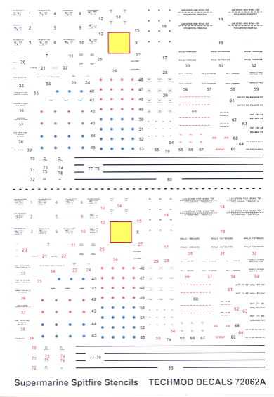 Techmod Decals 1/72 SUPERMARINE SPITFIRE STENCILS  