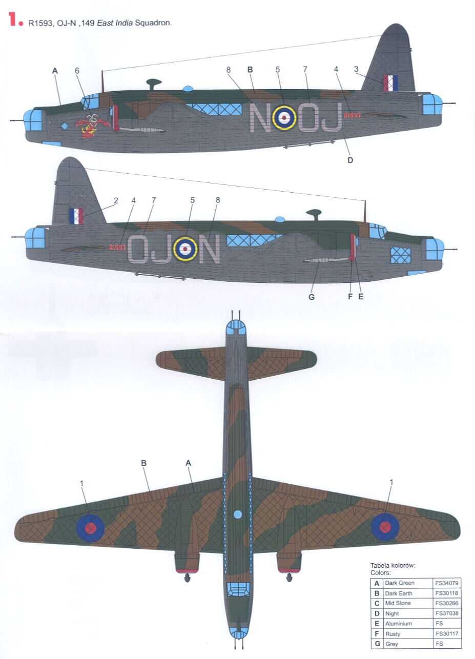 Techmod Decals 1/72 VICKERS WELLINGTON Mk-I British Bomber with Paint ...