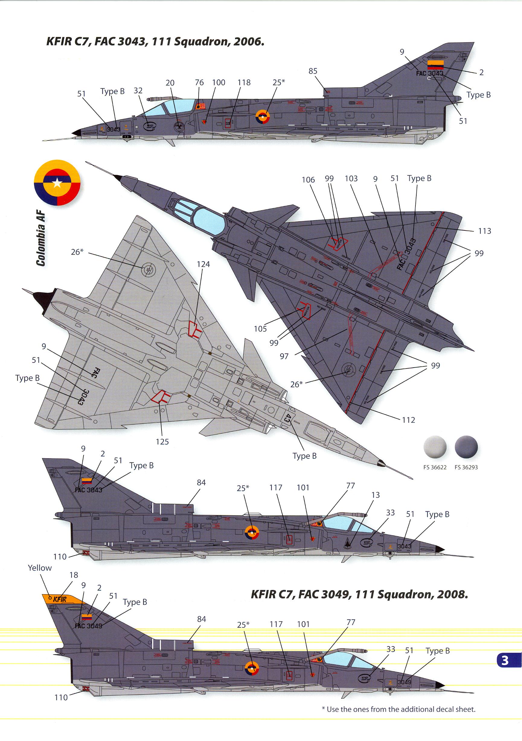 Wingman Models Decals 1/48 LATIN AMERICAN KFIR C2/C7/C10/C12 Jet ...