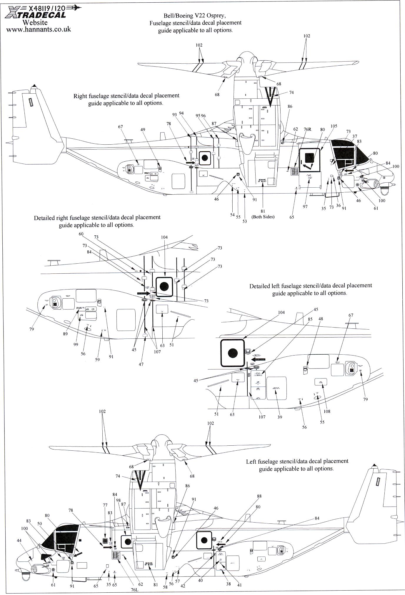 Xtra Decals 1/48 BELL BOEING V-22 OSPREY VMM-163 VMM-363 & VMM-561 | eBay