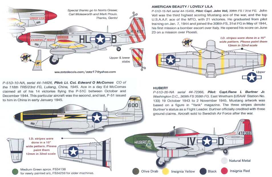 Zotz Decals 1/32 NORTH AMERICAN P-51D MUSTANG IN WORLD WAR II Part 1 | eBay