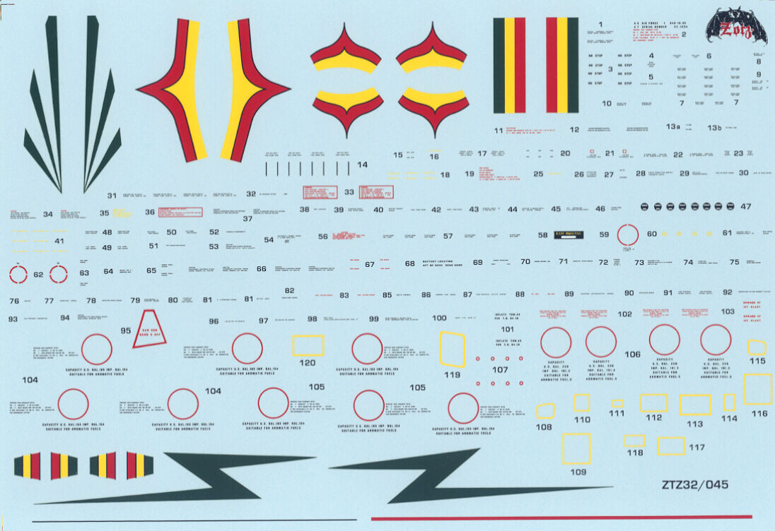 Zotz Decals 1/32 REPUBLIC F 84E F 84G THUNDERJET Part 2  