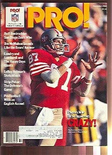 1983 Pro NFL Magazine Dwight Clark SF 49ers