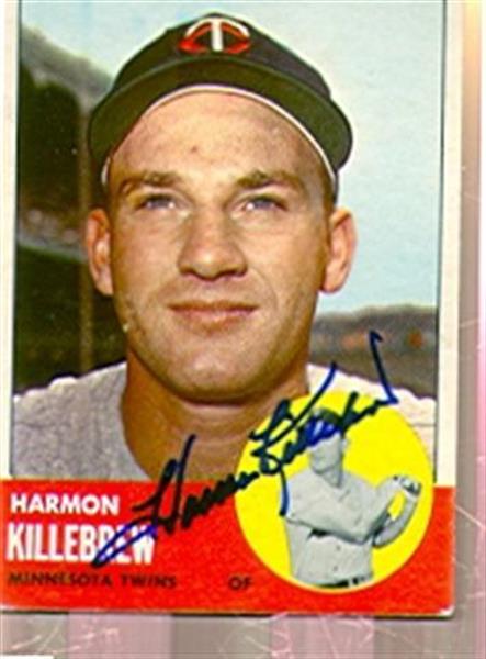 Harmon Killebrew Signed 1963 Topps #500 JSA COA Twins (sku 31199)