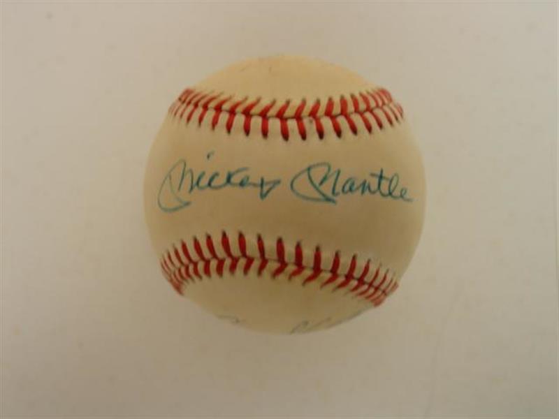 Mickey Mantle Slaughter Ford Dent Houk Signed OAL Baseball JSA LOA NY 