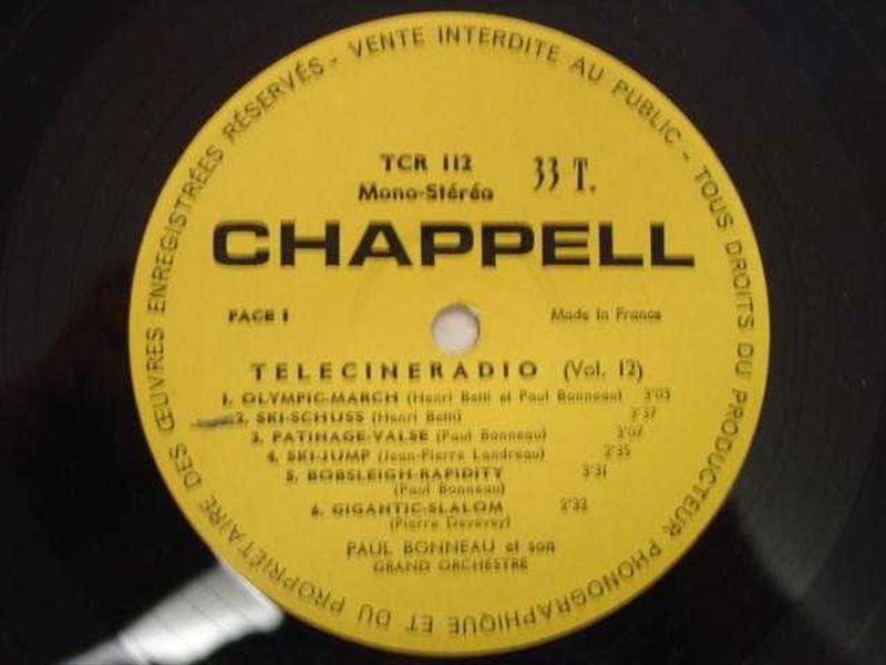 PAUL BONNEAU LP TELECINERADI0 CHAPPELL MOODMUSIC TCR112 R VG  C EX 