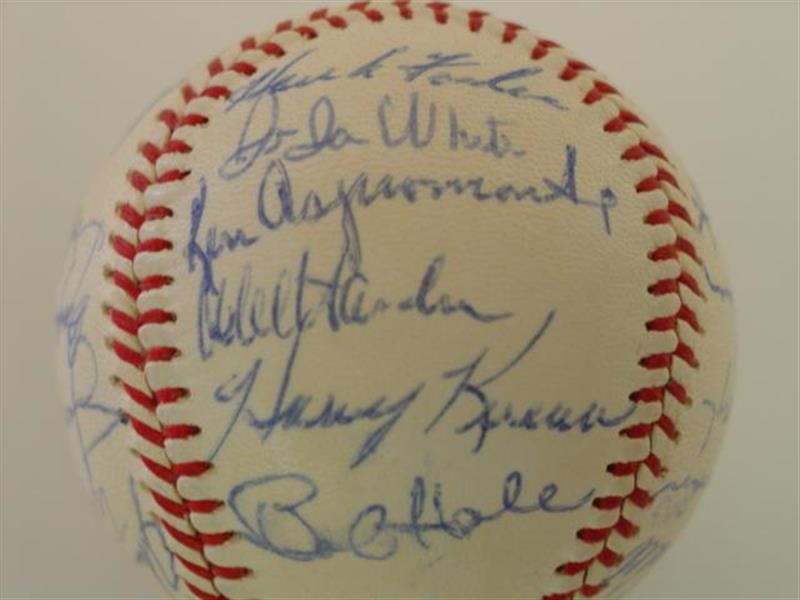 1960 Cleveland Indians Team Signed OAL Baseball 26 Signed Joe Gordon 