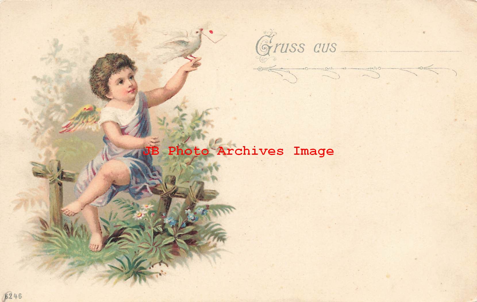 Unknown Artist, Unknown No 6246, Cupid Sending White Dove