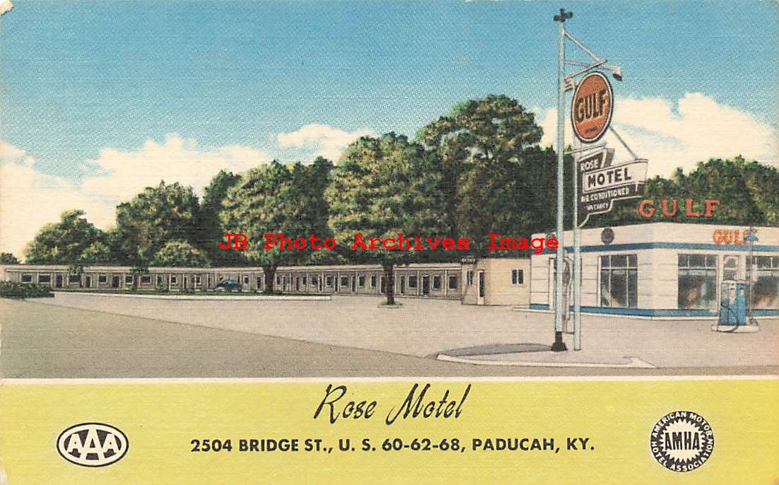 KY, Paducah, Kentucky, Rose Motel, Gulf Gas Station, MWM ...