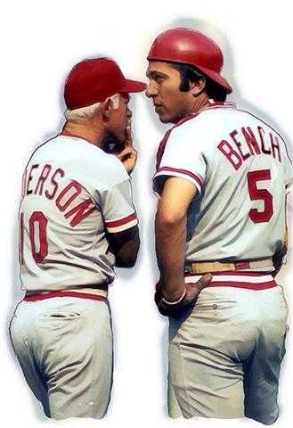 Cincinnati Reds Johnny Bench Sparky Anderson Art