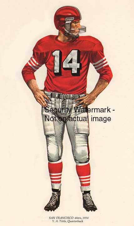 RARE Y A Tittle San Francisco 49ers Merv Corning Prnt